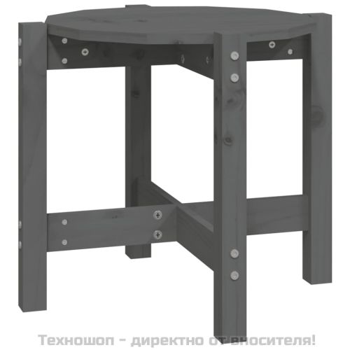 Кафе маса, сива, Ø 52,5x45 см, борово дърво масив