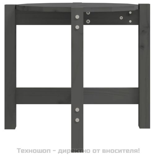 Кафе маса, сива, Ø 52,5x45 см, борово дърво масив