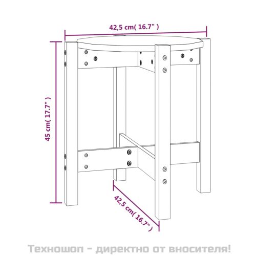 Кафе маса, черна, Ø 42,5x45 см, борово дърво масив