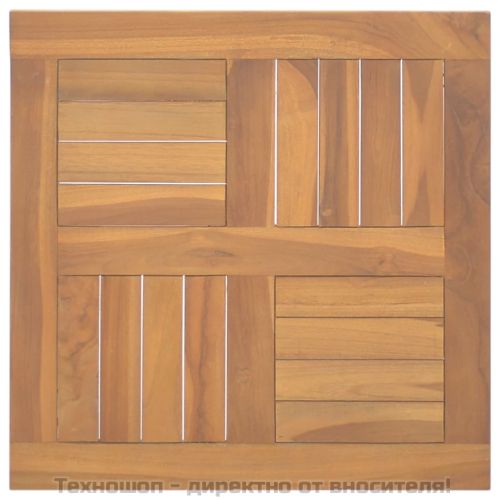 Квадратен плот за маса, 50x50x2,5 см, тиково дърво масив