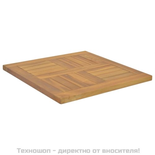 Квадратен плот за маса, 50x50x2,5 см, тиково дърво масив