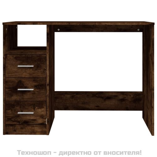 Бюро с чекмеджета, опушен дъб, 102x50x76 см, инженерно дърво