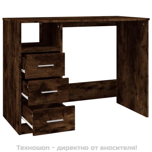 Бюро с чекмеджета, опушен дъб, 102x50x76 см, инженерно дърво