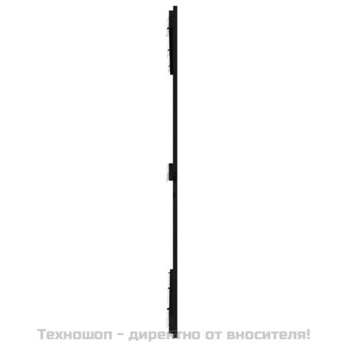 Стенна табла за спалня, черна, 140x3x110 см, борово дърво масив