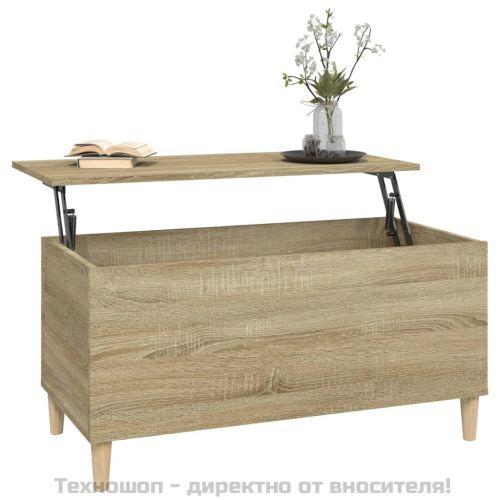 Кафе маса, дъб сонома, 90x44,5x45 см, инженерно дърво