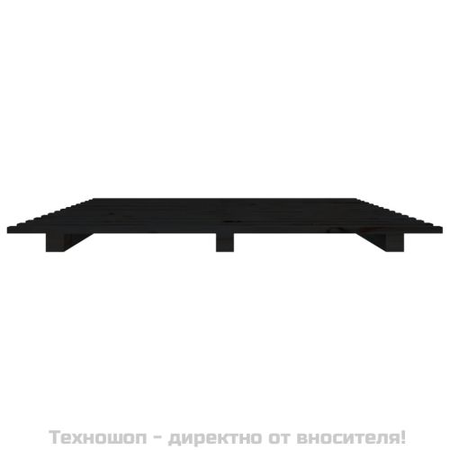 Рамка за легло, черно, 100x200 см, бор масив
