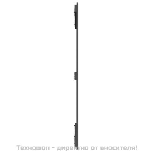 Стенна табла за спалня, сива, 95,5x3x110 см, борово дърво масив