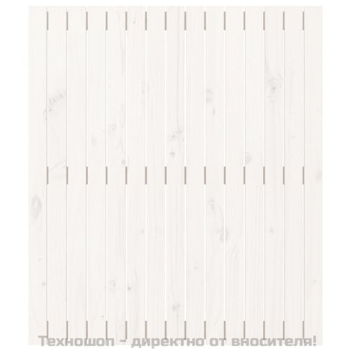 Стенна табла за спалня бяла 95,5x3x110 см борово дърво масив