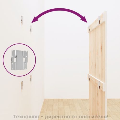 Стенна табла за спалня бяла 95,5x3x110 см борово дърво масив