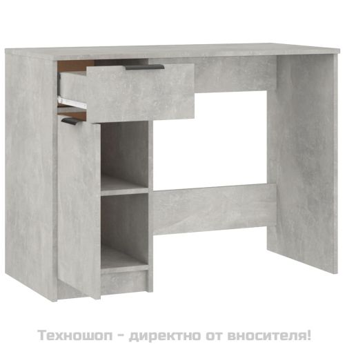 Бюро, бетонно сиво, 100x50x75 см, инженерно дърво
