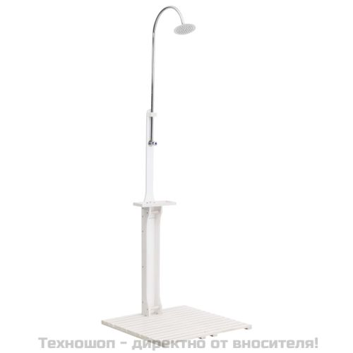 Градински душ, бял, дърво