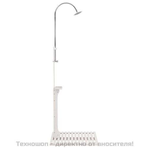 Градински душ, бял, дърво