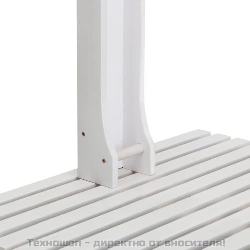 Градински душ, бял, дърво