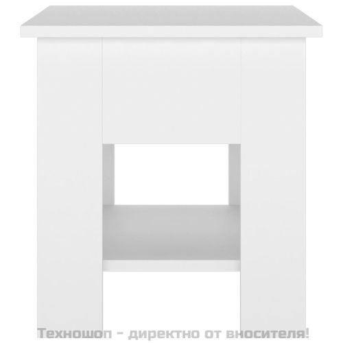 Маса за кафе, бяла, 40x40x42 см, инженерно дърво