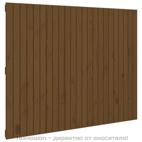 Стенна табла за спалня, меденокафява, 146,5x3x110 см, бор масив