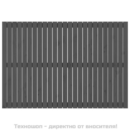 Стенна табла за спалня, сива, 159,5x3x110см, борово дърво масив