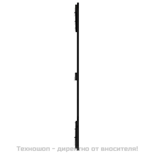 Стенна табла за спалня черна, 127,5x3x110см, борово дърво масив