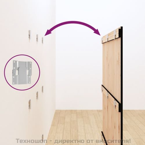 Стенна табла за спалня черна, 127,5x3x110см, борово дърво масив