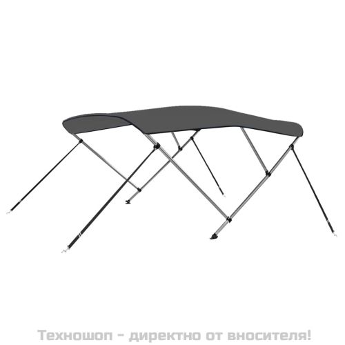 Тента за лодка, 3 дъги, антрацит, 183x196x137 см