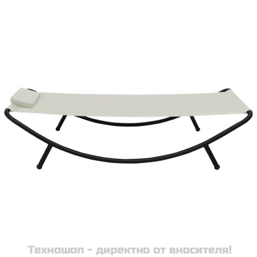Градинско легло, кремаво, 200x90 см, стомана