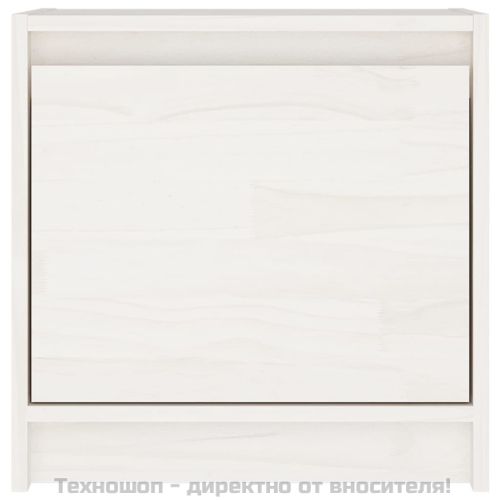 Нощни шкафчета, 2 бр, бели, 40x30,5x40 см, бор масив