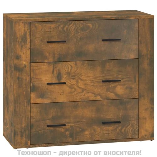 Сайдборд, опушен дъб, 80x33x70 см, инженерно дърво