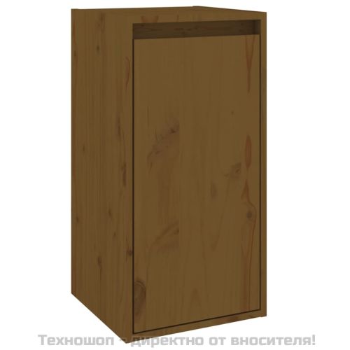 Стенни шкафове, 2 бр, меденокафяви, 30x30x60 см, бор масив