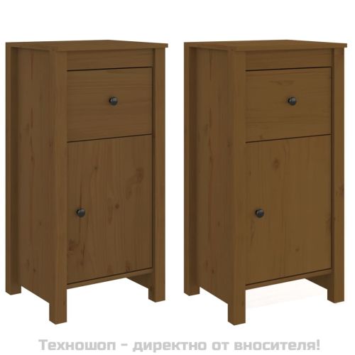 Сайдборди, 2 бр, меденокафяви, 40x35x80 см, бор масив