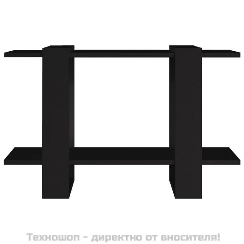 Библиотека/разделител за стая, черна, 80x30x51 см