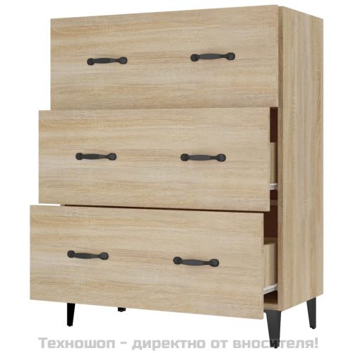 Сайдборд, дъб сонома, 69,5x34x90 см, инженерно дърво