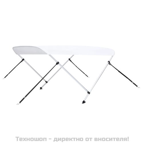 Тента за лодка, 2 дъги, бяла, 150x120x110 см