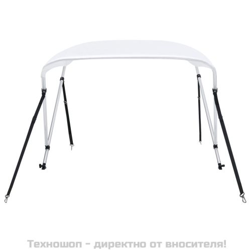 Тента за лодка, 2 дъги, бяла, 150x120x110 см