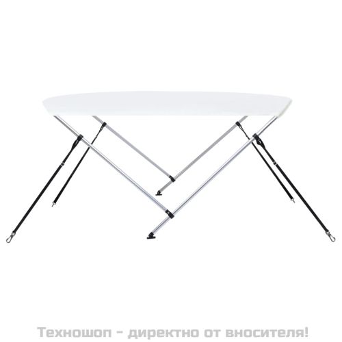 Тента за лодка, 2 дъги, бяла, 150x120x110 см