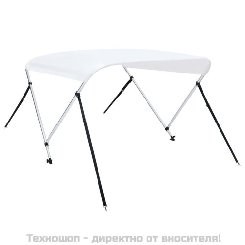 Тента за лодка, 2 дъги, бяла, 150x120x110 см
