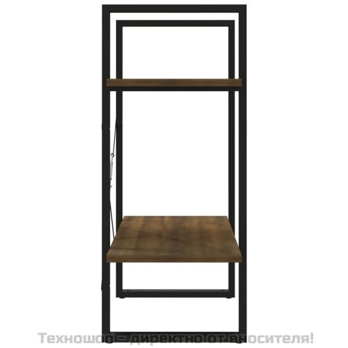 Библиотека на 2 нива, кафяв дъб, 60x30x70 см, инженерно дърво