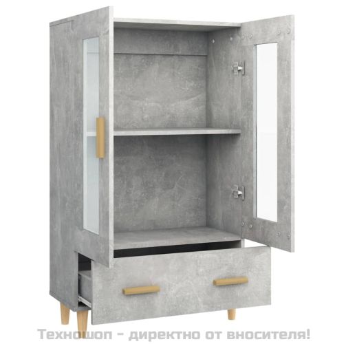 Висок шкаф, бетонно сив, 70x31x115 см, инженерно дърво