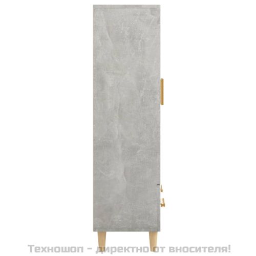 Висок шкаф, бетонно сив, 70x31x115 см, инженерно дърво