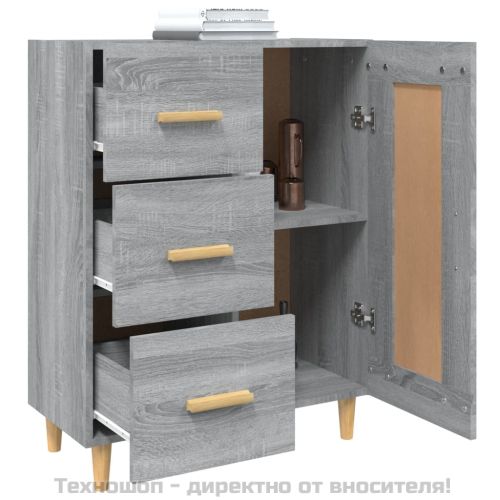 Сайдборд, сив сонома, 69,5x34x90 см, инженерно дърво