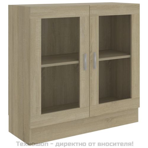 Шкаф витрина, дъб сонома, 82,5x30,5x80 см, ПДЧ