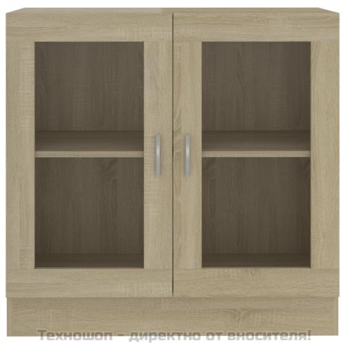 Шкаф витрина, дъб сонома, 82,5x30,5x80 см, ПДЧ