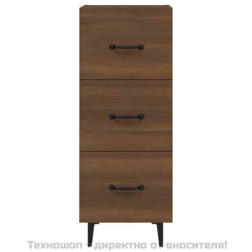 Сайдборд, кафяв дъб, 34,5x34x90 см, инженерно дърво