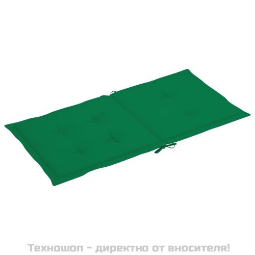 Възглавници за столове 2 бр зелени 100x50x3 см Оксфорд плат