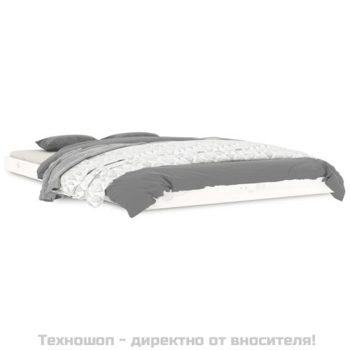 Рамка за легло бяла 120x190 см Small Double масивно дърво бор