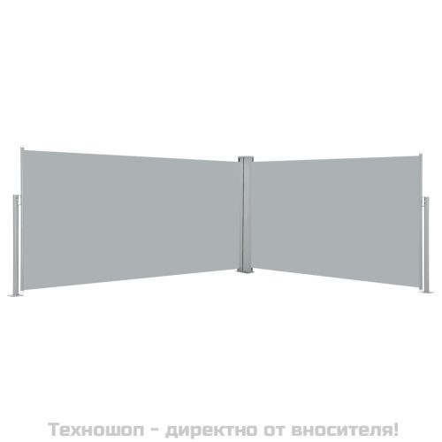 прибираща се странична тента, 160х600 см, сива