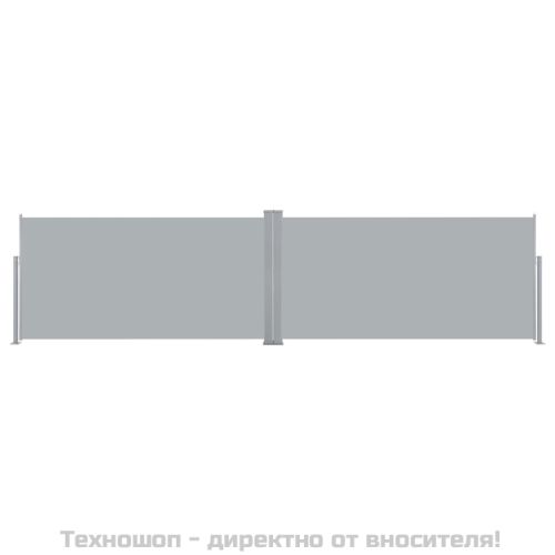 прибираща се странична тента, 160х600 см, сива