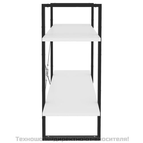2-етажна библиотека, бял, 100x30x70 см, инженерно дърво