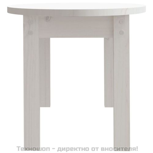 Кафе маса, бяла, 80x40x35 см, борово дърво масив