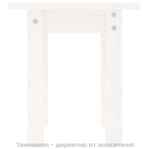 Кафе маса, бяла, Ø 35x35 см, борово дърво масив