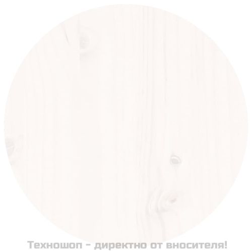 Кафе маса, бяла, Ø 35x35 см, борово дърво масив