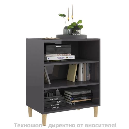 Бюфет, сив гланц, 57x35x70 см, инженерно дърво